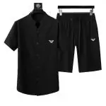 ea7 armani ensembles de survetement manche courte shirt and short sets ea2021 noir